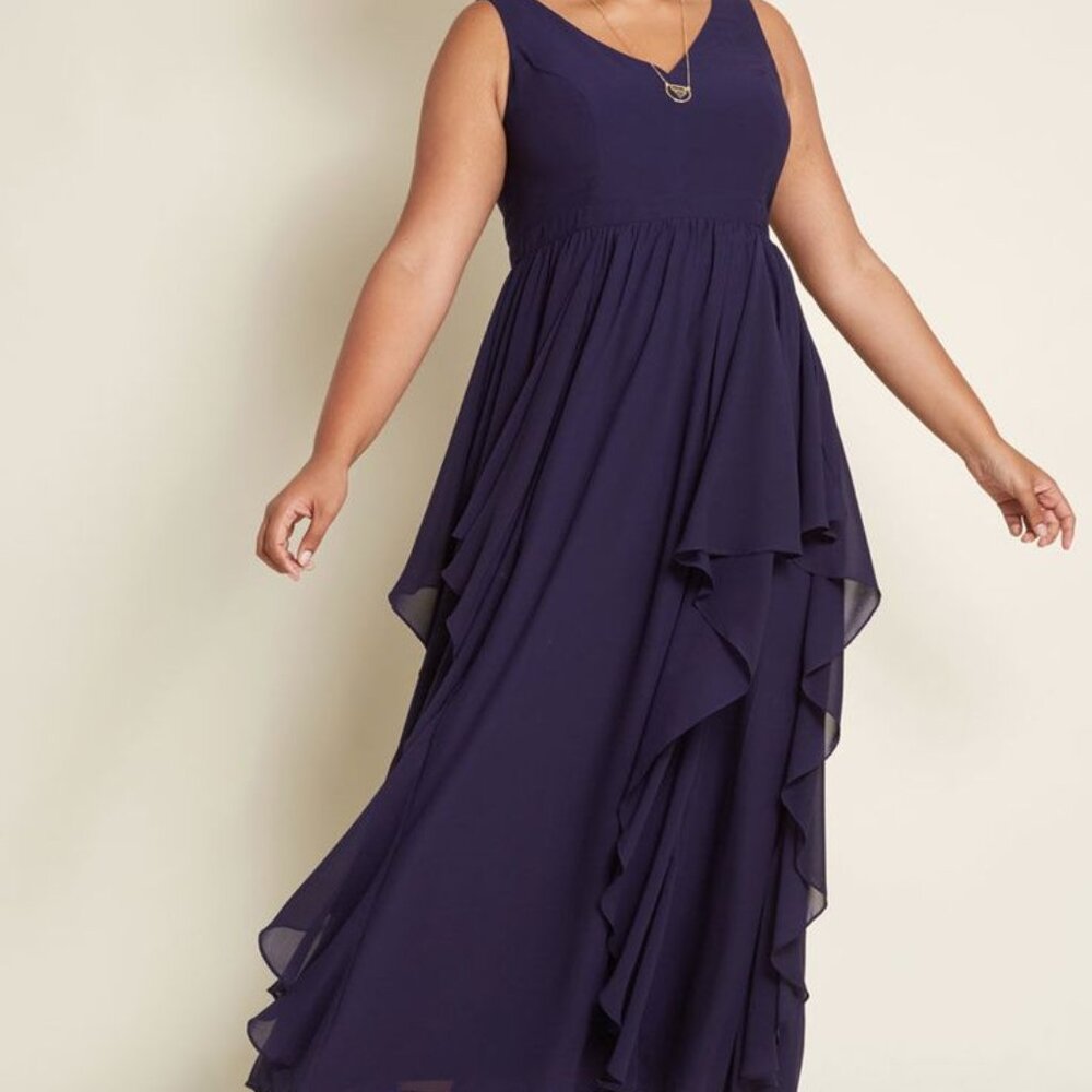 As Ruffles Ripple Modcloth Dress, Navy XL
